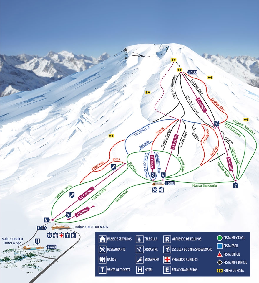 MAPA DE PISTAS DE Corralco Ski