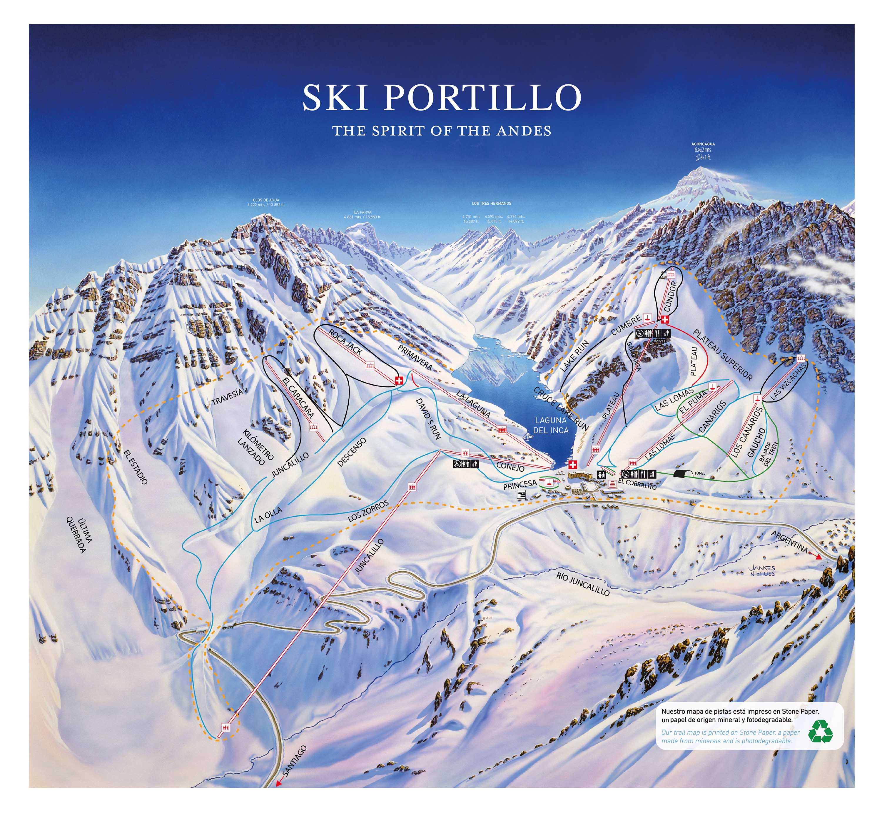 MAPA DE PISTAS DE Ski Portillo